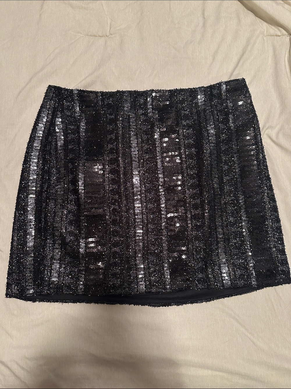 Express Black Sequin Mini Skirt